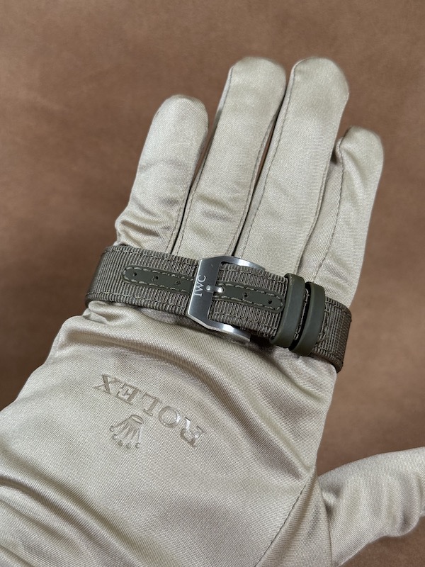 IWC Pilot Chronograph Spitfire textile strap buckle