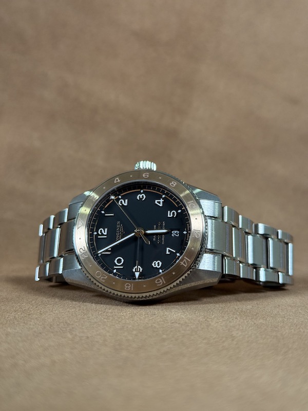 Longines Spirit Zulu Time 1925 black dial bronze bezel steel bracelet