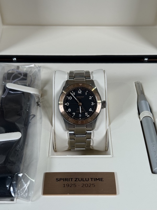 Longines Spirit Zulu Time 1925 in box close up