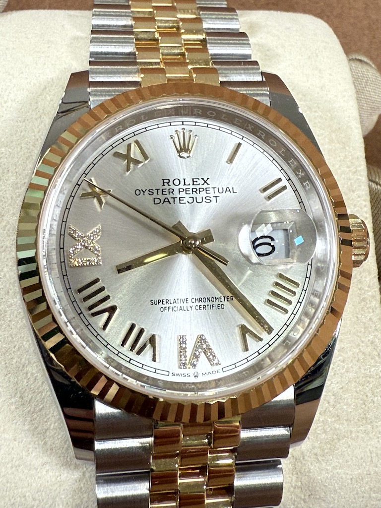 Rolex Datejust 36 ref 126233 dial close up